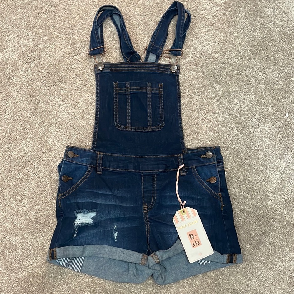 NWT wax jeans overall shorts